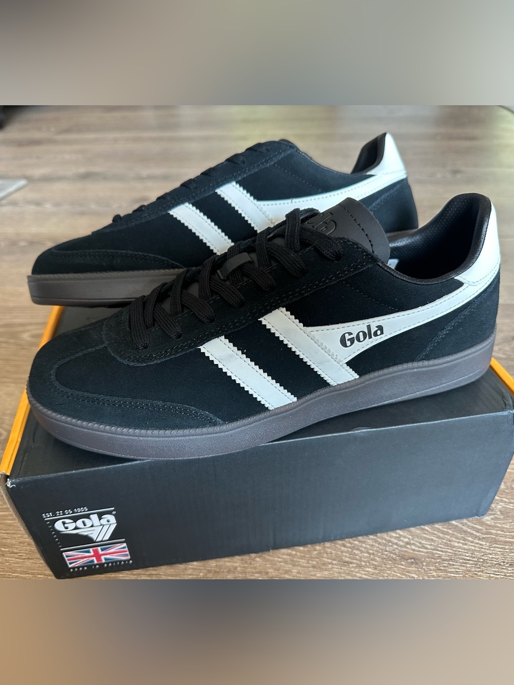 NEW Gola Viper Classic Shoes Sneakers Black White Dark Gum EU 41 US 10 UK 8